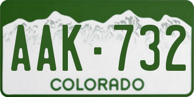 CO license plate AAK732