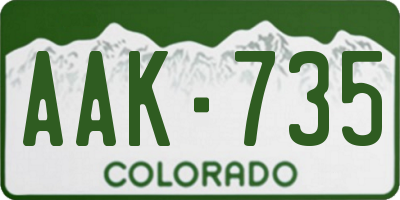 CO license plate AAK735