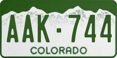 CO license plate AAK744