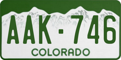 CO license plate AAK746