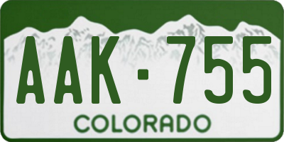 CO license plate AAK755