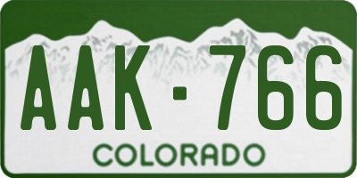 CO license plate AAK766