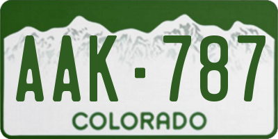 CO license plate AAK787