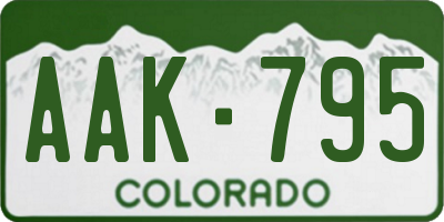 CO license plate AAK795
