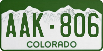 CO license plate AAK806