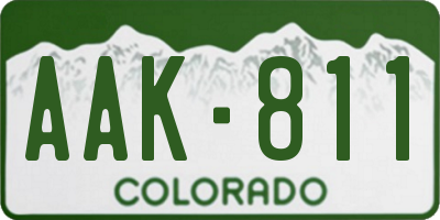 CO license plate AAK811