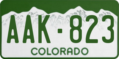 CO license plate AAK823