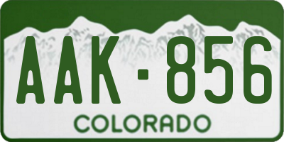 CO license plate AAK856