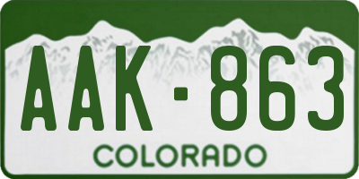 CO license plate AAK863