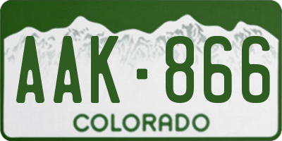CO license plate AAK866