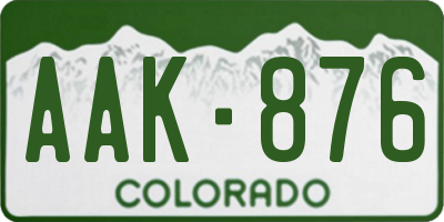 CO license plate AAK876