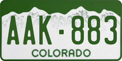 CO license plate AAK883