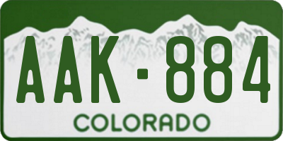CO license plate AAK884
