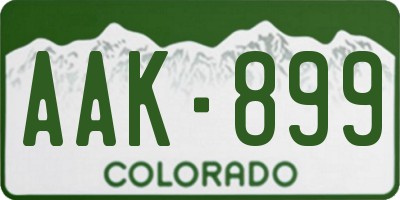 CO license plate AAK899