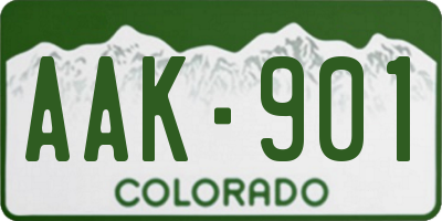 CO license plate AAK901