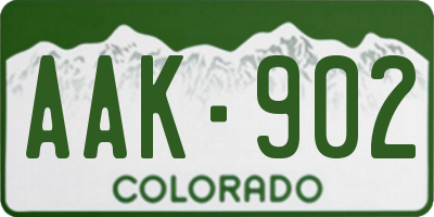 CO license plate AAK902