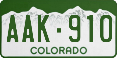 CO license plate AAK910