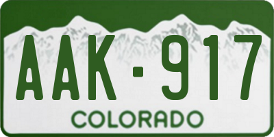 CO license plate AAK917
