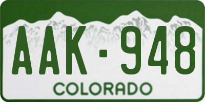 CO license plate AAK948