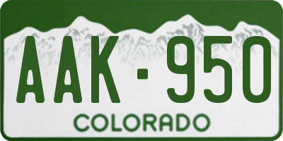 CO license plate AAK950