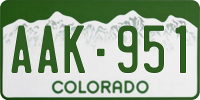 CO license plate AAK951