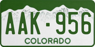 CO license plate AAK956