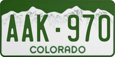 CO license plate AAK970