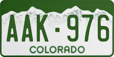 CO license plate AAK976