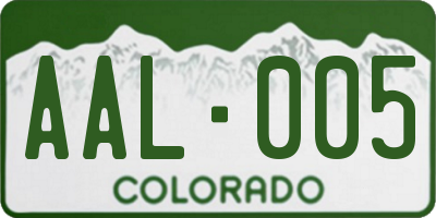 CO license plate AAL005