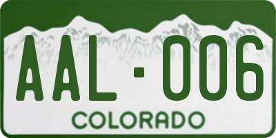 CO license plate AAL006
