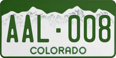 CO license plate AAL008