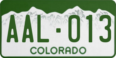 CO license plate AAL013