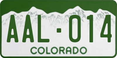 CO license plate AAL014