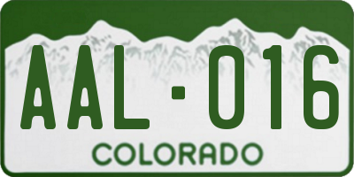 CO license plate AAL016