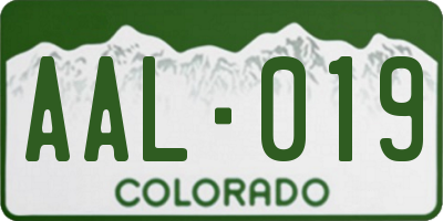 CO license plate AAL019