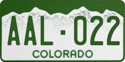 CO license plate AAL022