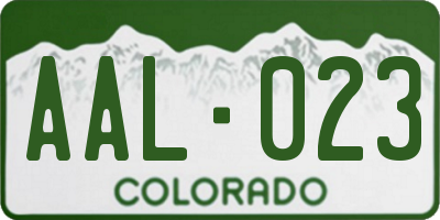CO license plate AAL023