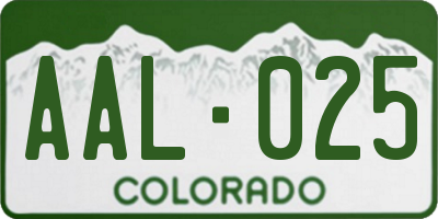 CO license plate AAL025