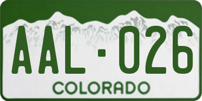 CO license plate AAL026