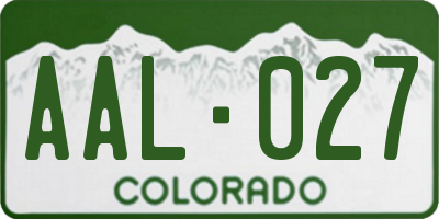 CO license plate AAL027