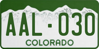 CO license plate AAL030