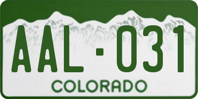CO license plate AAL031