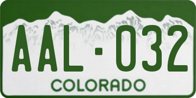 CO license plate AAL032