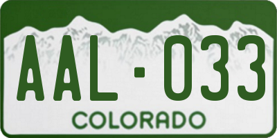 CO license plate AAL033
