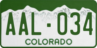 CO license plate AAL034
