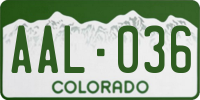 CO license plate AAL036