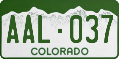 CO license plate AAL037