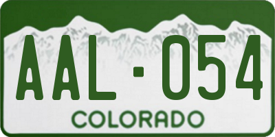 CO license plate AAL054
