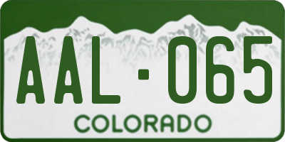 CO license plate AAL065