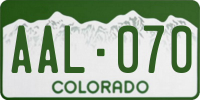 CO license plate AAL070